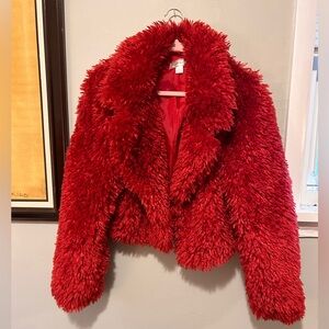 Band of the Free Red Sherpa Fuzzy Jacket size Medium